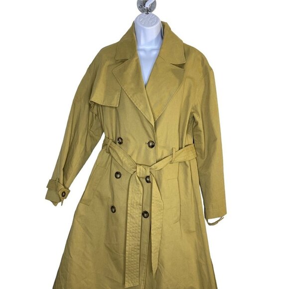 Nili Lotan Womens Pleated Back Trench Coat Khaki Size‎ Medium NEW NWT - Picture 3 of 10